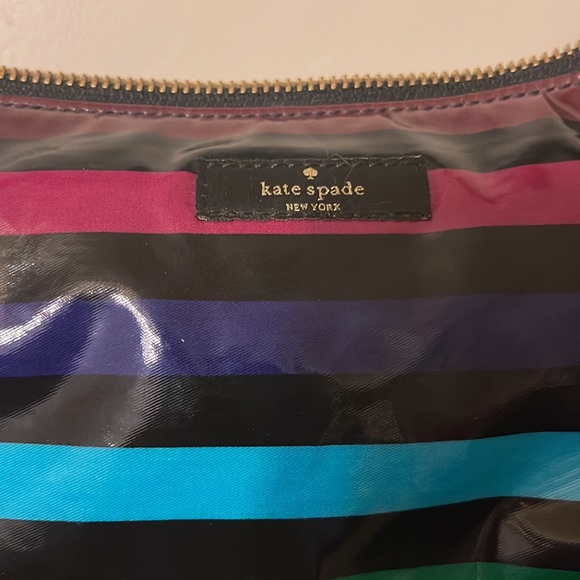 Kate Spade rainbow striped purse. PVC material. - Picture 2 of 3